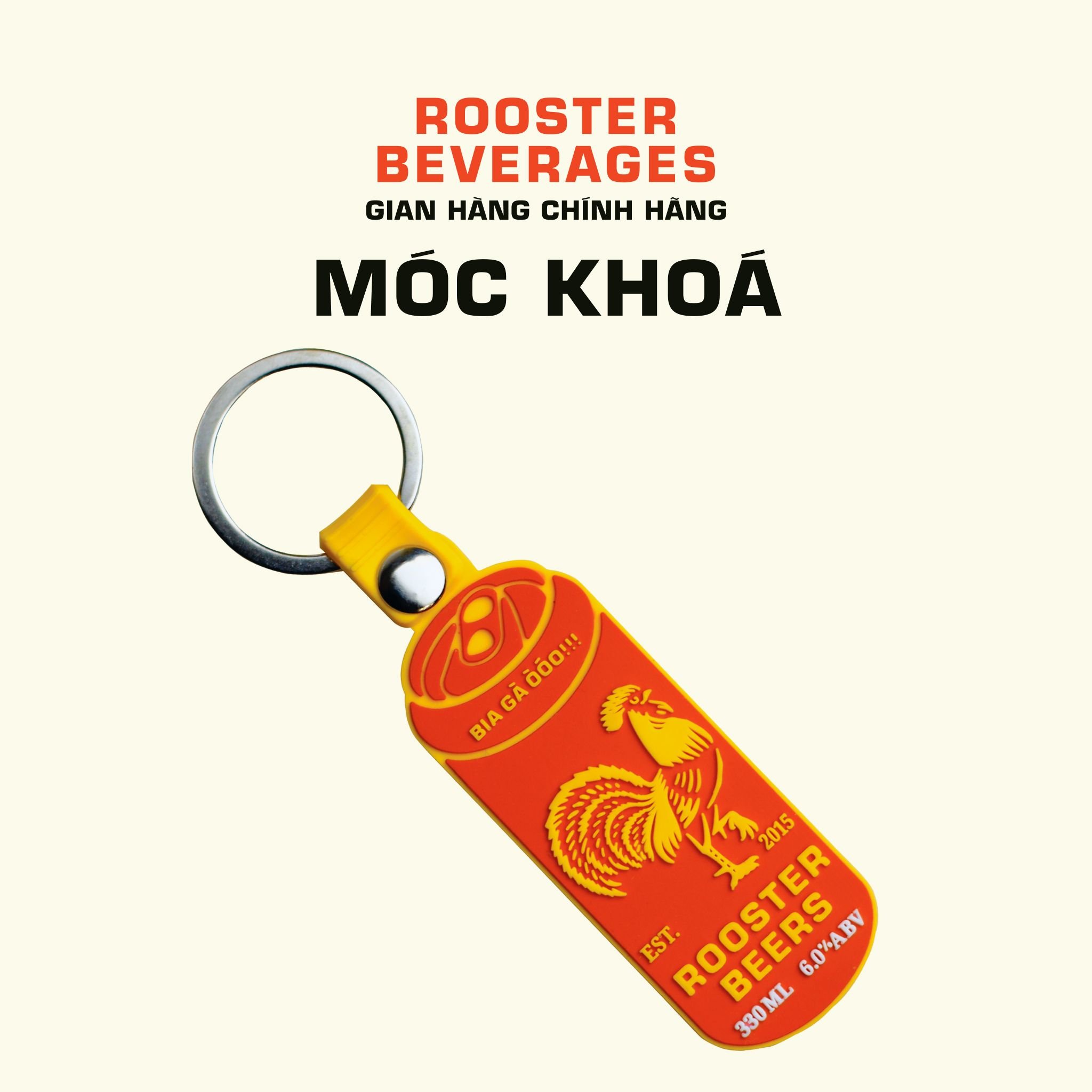 Móc khoá Rooster Beers hình lon bia