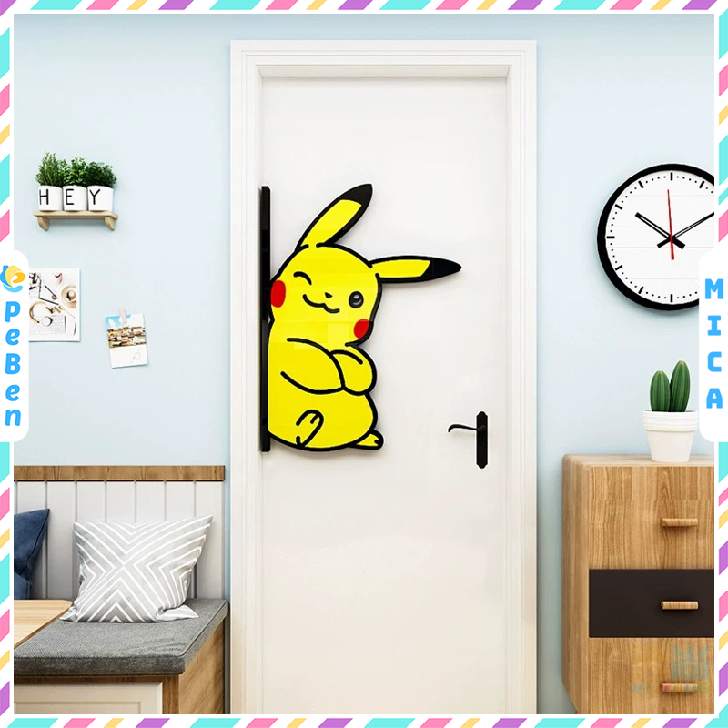 Tranh mica EPeBen dán tường nổi 3d hình PIKA PIKACHU Trang Trí Phòng Cho Bé,Mẫu Giáo, Lớp Học