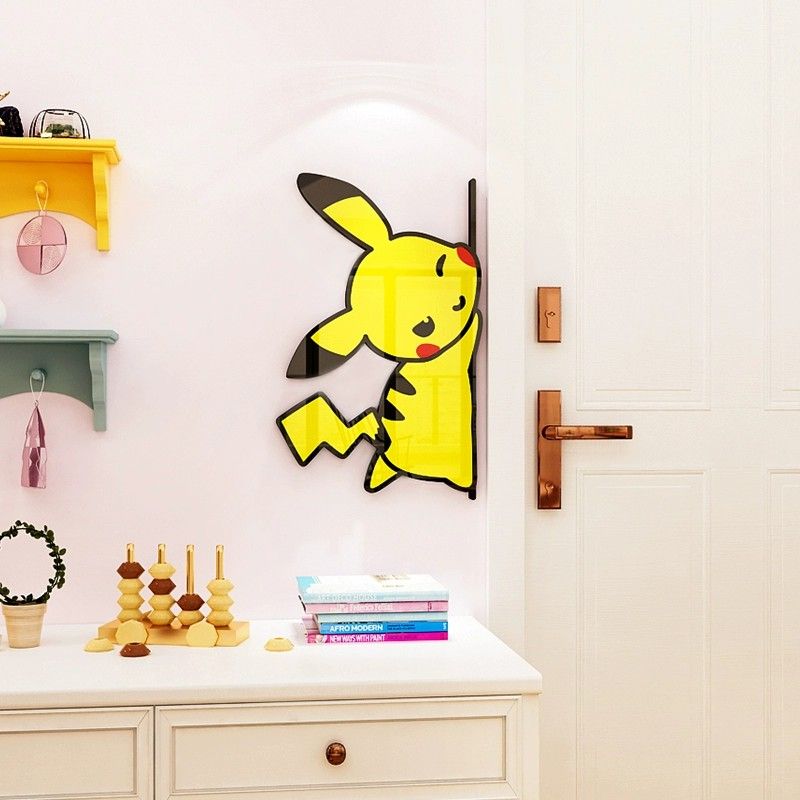 Tranh mica EPeBen dán tường nổi 3d hình PIKA PIKACHU Trang Trí Phòng Cho Bé,Mẫu Giáo, Lớp Học
