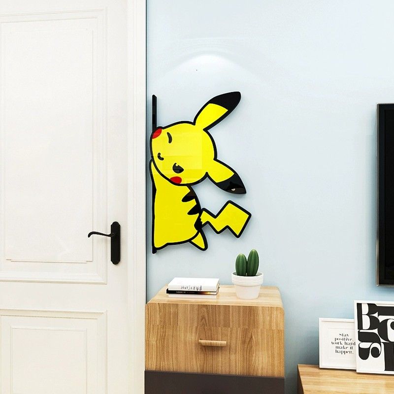 Tranh mica EPeBen dán tường nổi 3d hình PIKA PIKACHU Trang Trí Phòng Cho Bé,Mẫu Giáo, Lớp Học