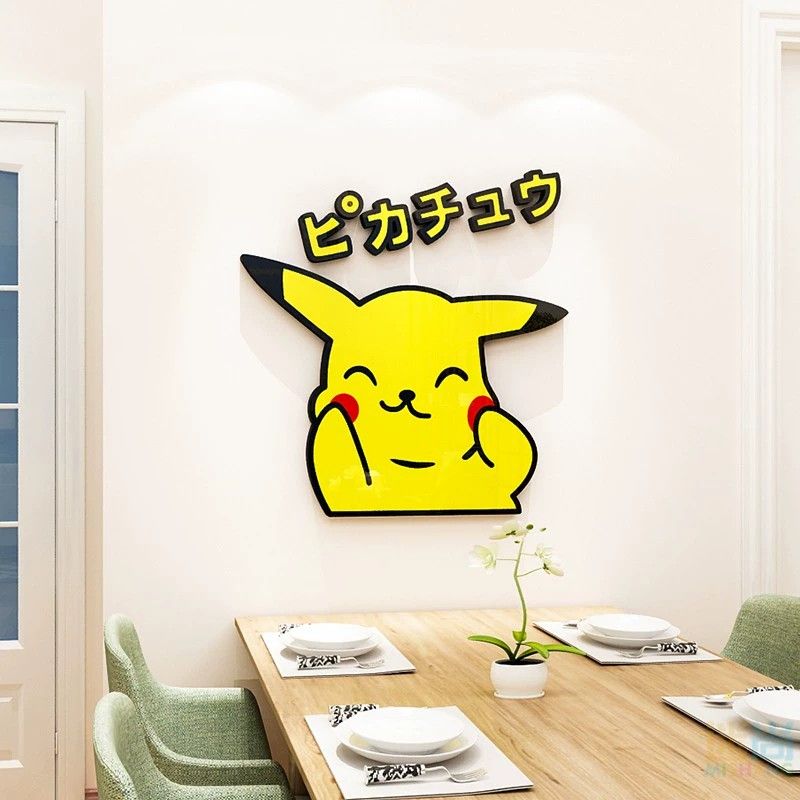 Tranh mica EPeBen dán tường nổi 3d hình PIKA PIKACHU Trang Trí Phòng Cho Bé,Mẫu Giáo, Lớp Học