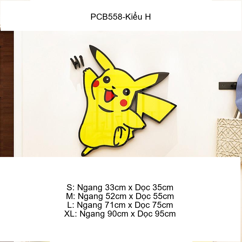 Tranh mica EPeBen dán tường nổi 3d hình PIKA PIKACHU Trang Trí Phòng Cho Bé,Mẫu Giáo, Lớp Học