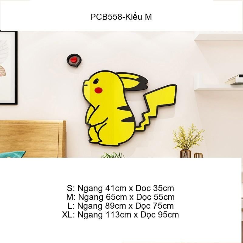 Tranh mica EPeBen dán tường nổi 3d hình PIKA PIKACHU Trang Trí Phòng Cho Bé,Mẫu Giáo, Lớp Học