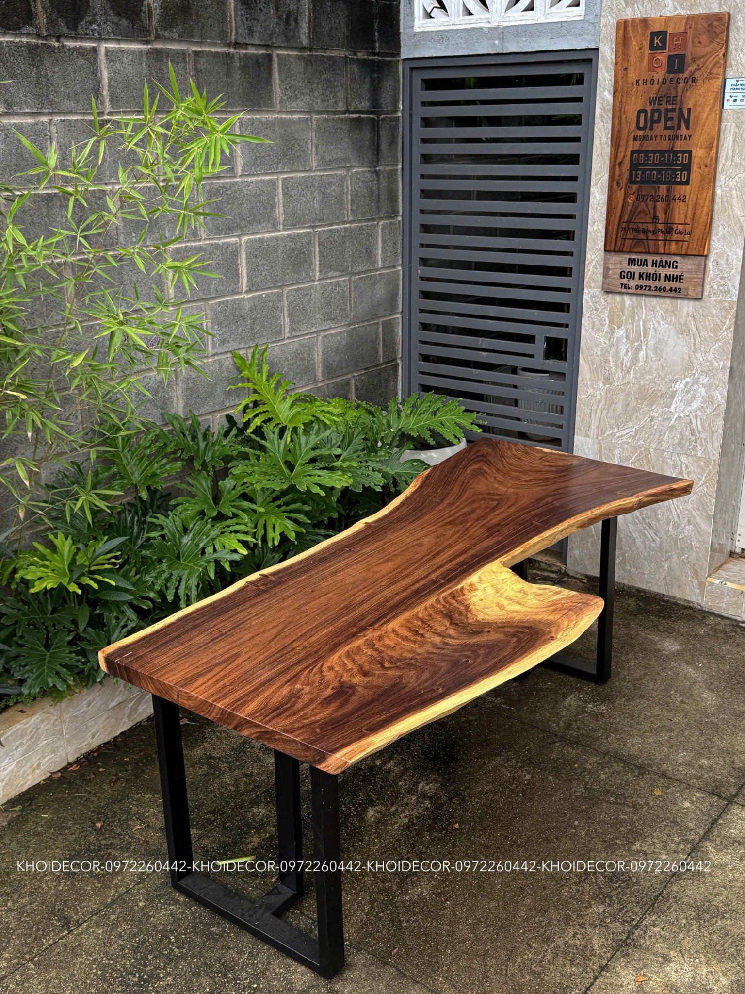BÀN GỖ ME TÂY 192 x 91 - 54 - 82 x 5 cm