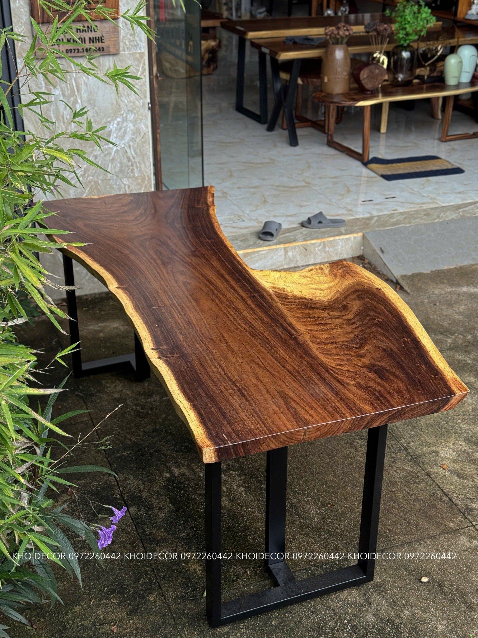 BÀN GỖ ME TÂY 192 x 91 - 54 - 82 x 5 cm