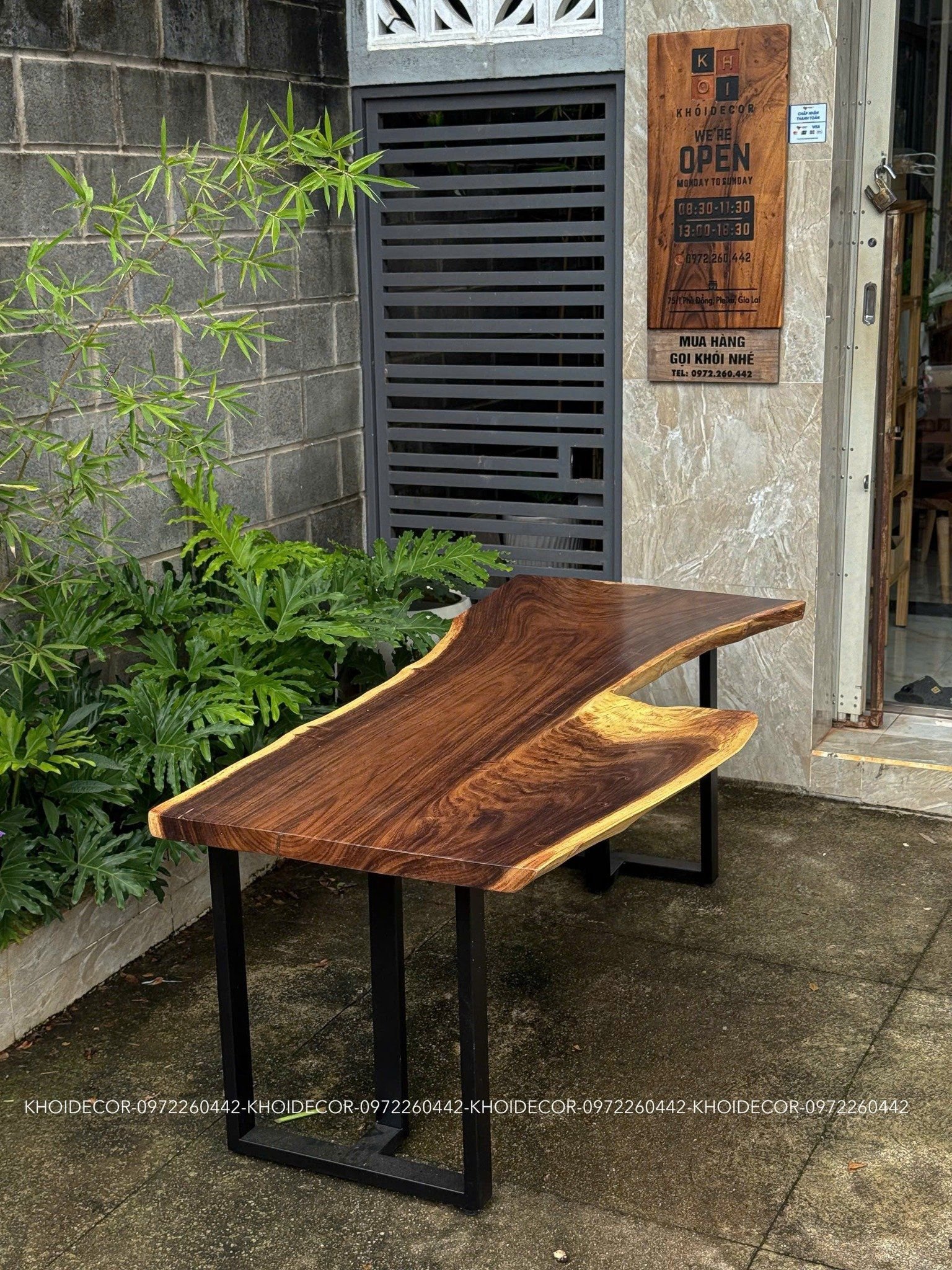 BÀN GỖ ME TÂY 192 x 91 - 54 - 82 x 5 cm