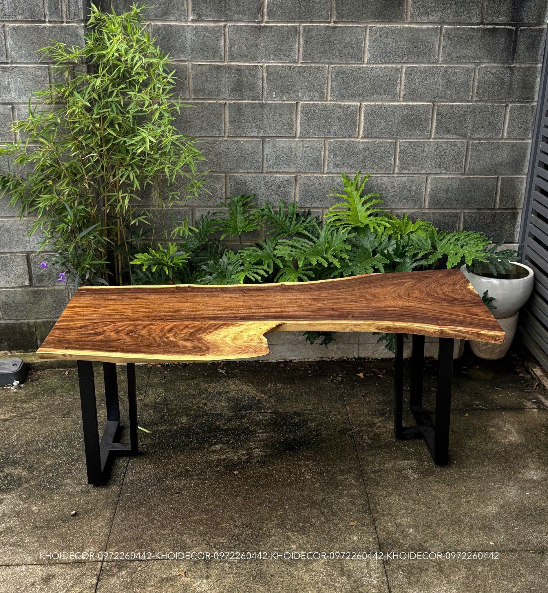 BÀN GỖ ME TÂY 192 x 91 - 54 - 82 x 5 cm
