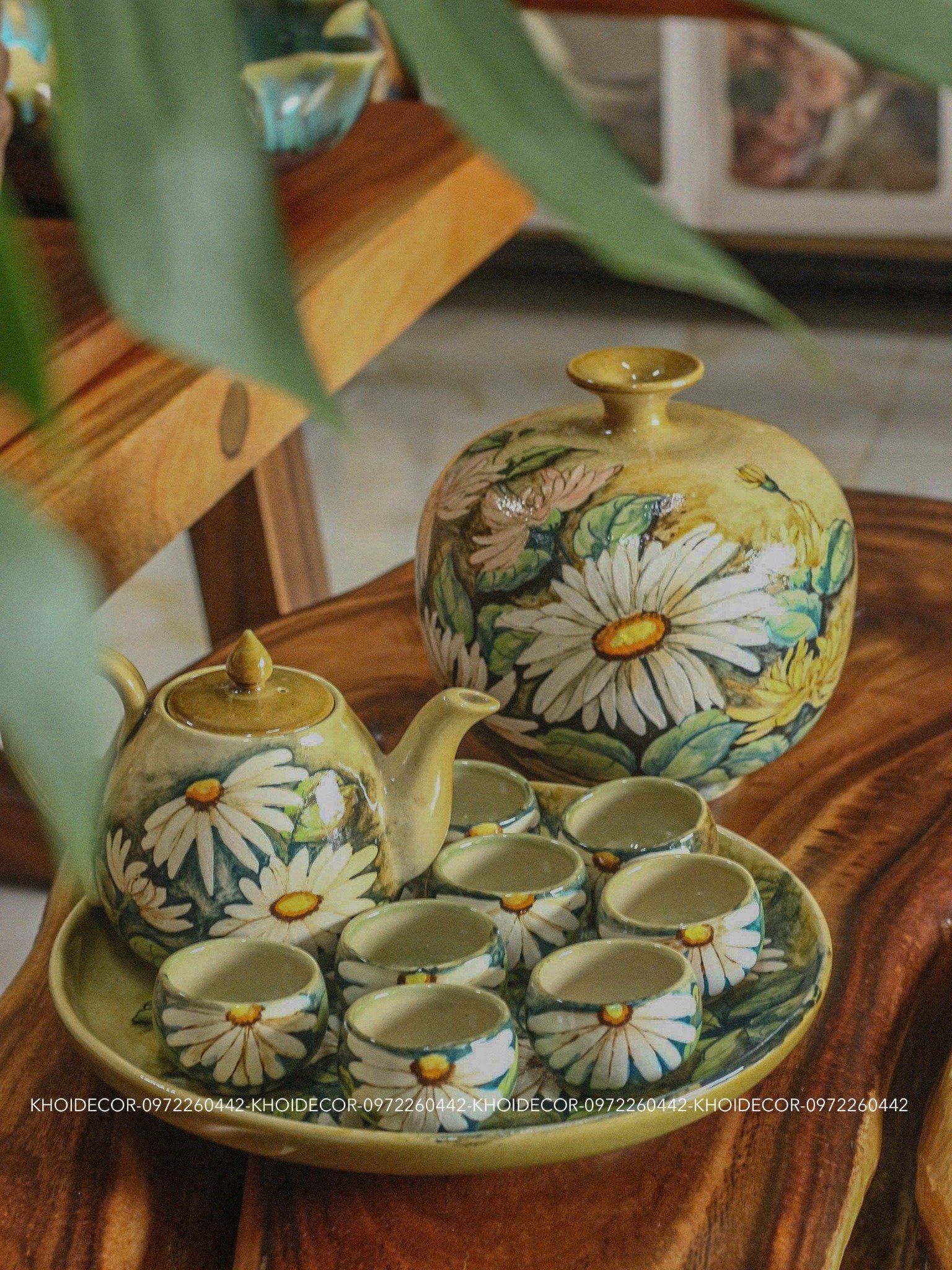 SET BÌNH TRÀ CÚC HỌA MI