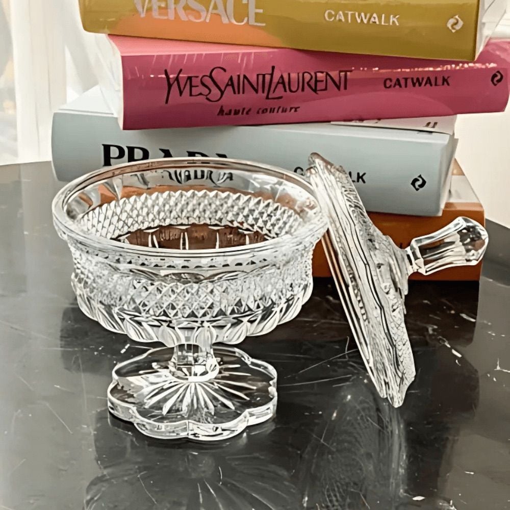 Thố pha lê Alexandria chân đế cánh hoa 15cm