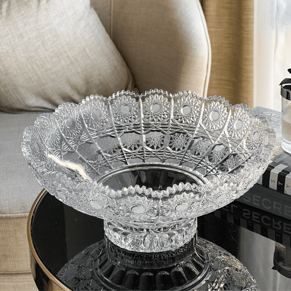 Mâm bồng pha lê đế liền tròn M57