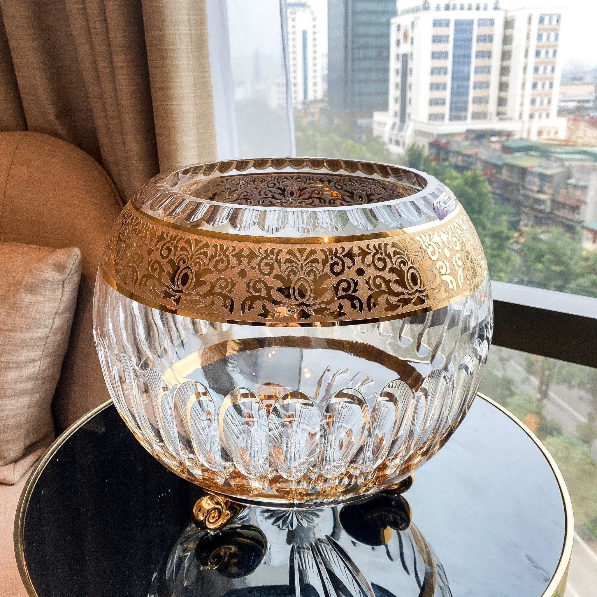 Lọ hoa khảm vàng Romantic Ales 86011 20.5cm