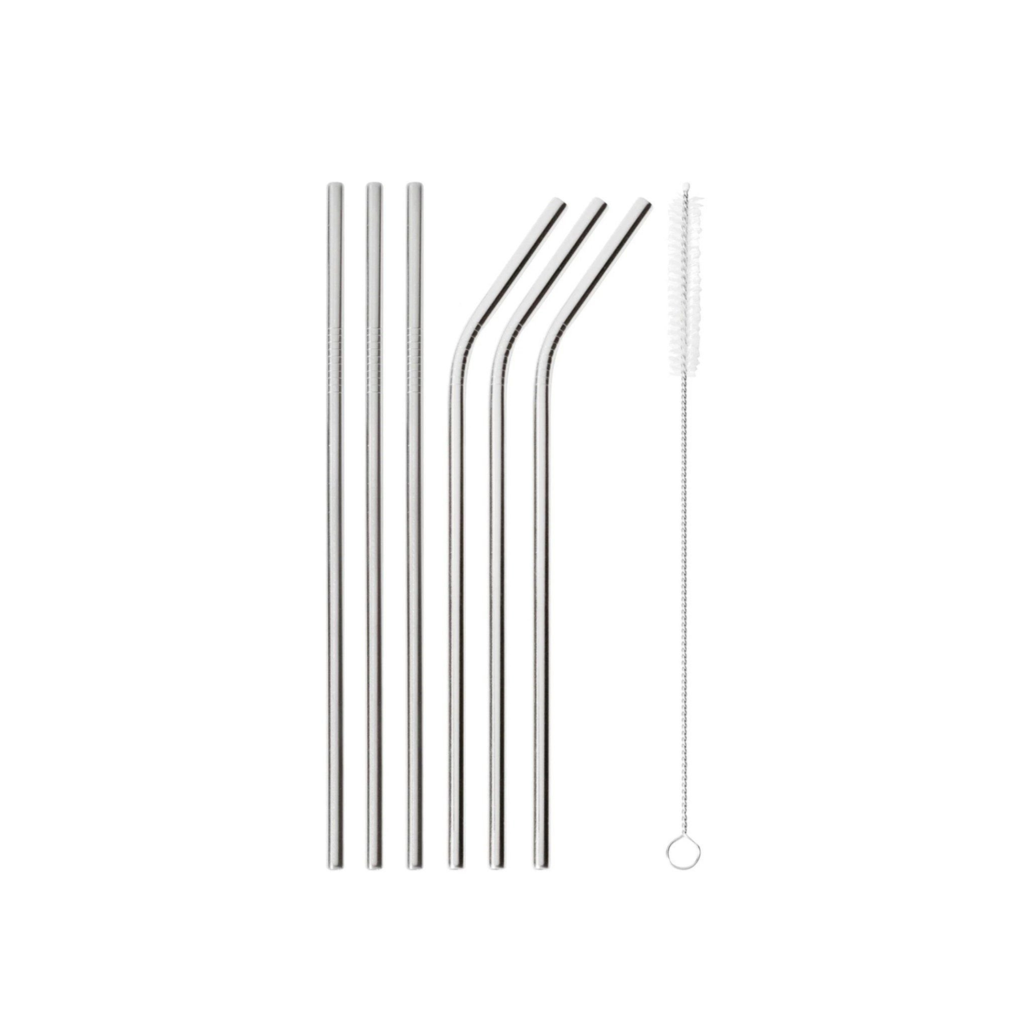 Set 6 ống hút kèm cọ rửa Stainless Steel Mirror Steel 21.5cm Sambonet