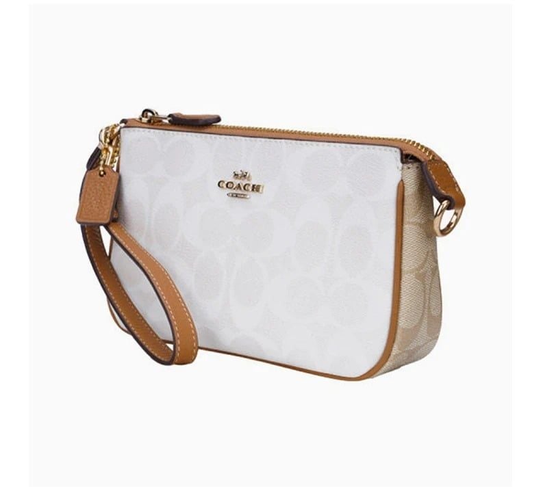 2725 - HÀNG CHÍNH HÃNG - TÚI COACH SHOULDER BAG NOLITA - TRẮNG VIỀN NÂU