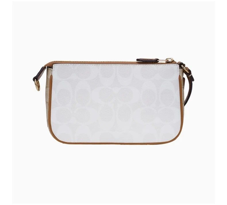 2725 - HÀNG CHÍNH HÃNG - TÚI COACH SHOULDER BAG NOLITA - TRẮNG VIỀN NÂU