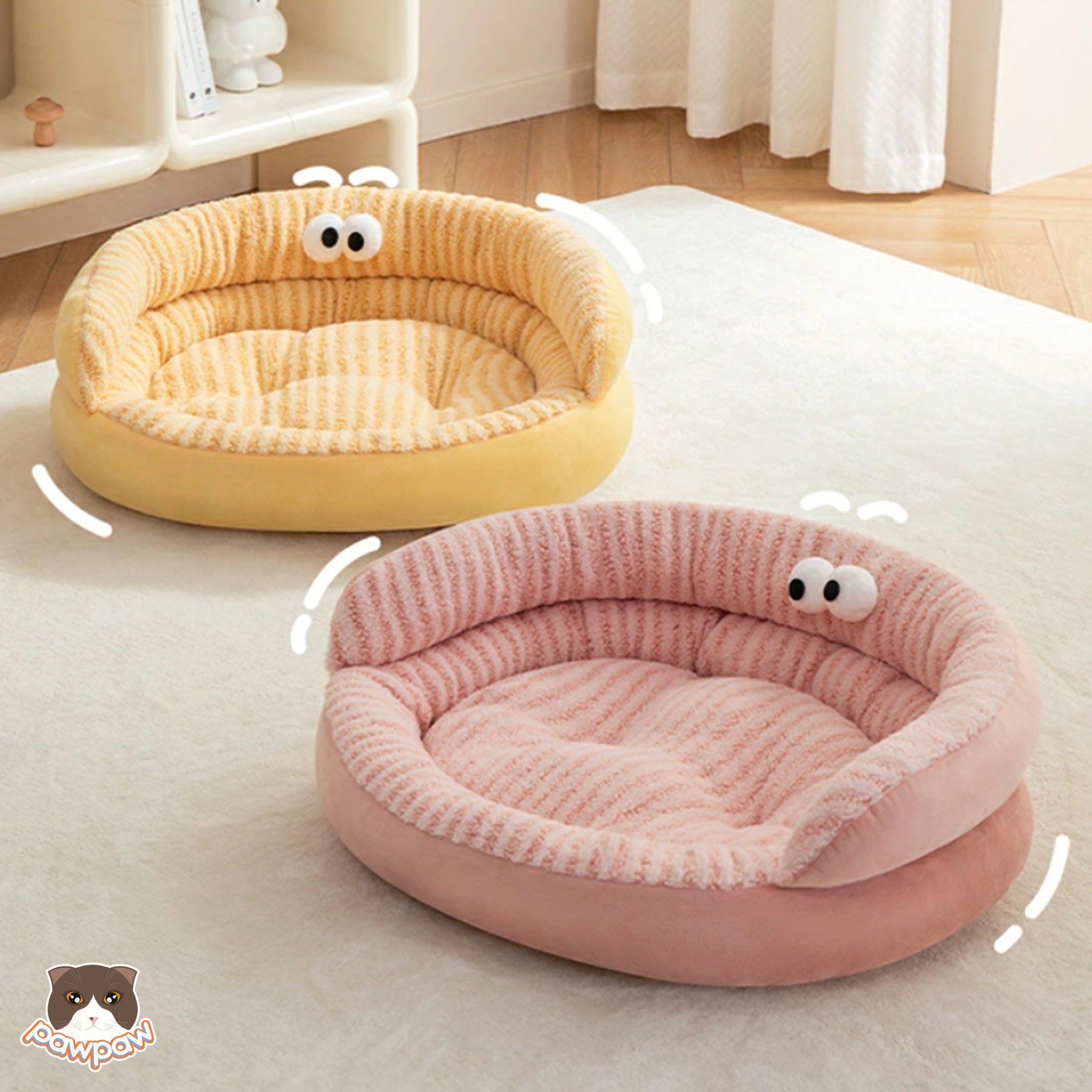 Đệm oval có đôi mắt cute cho chó mèo