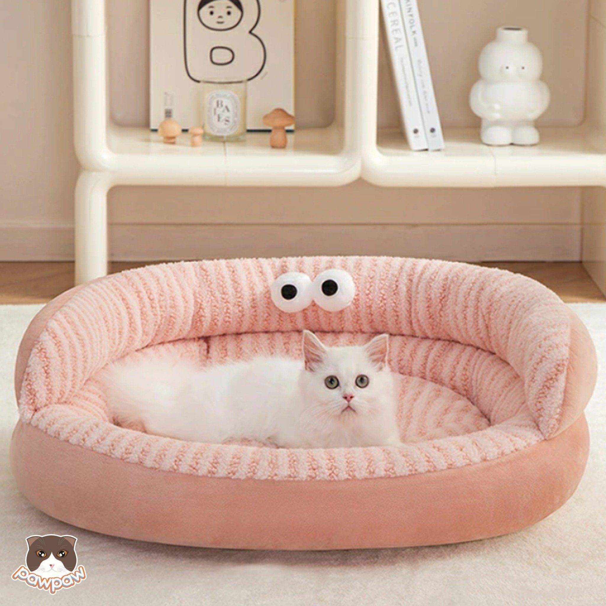 Đệm oval có đôi mắt cute cho chó mèo