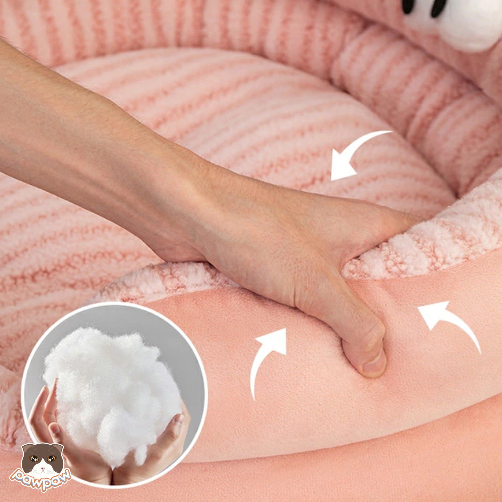 Đệm oval có đôi mắt cute cho chó mèo