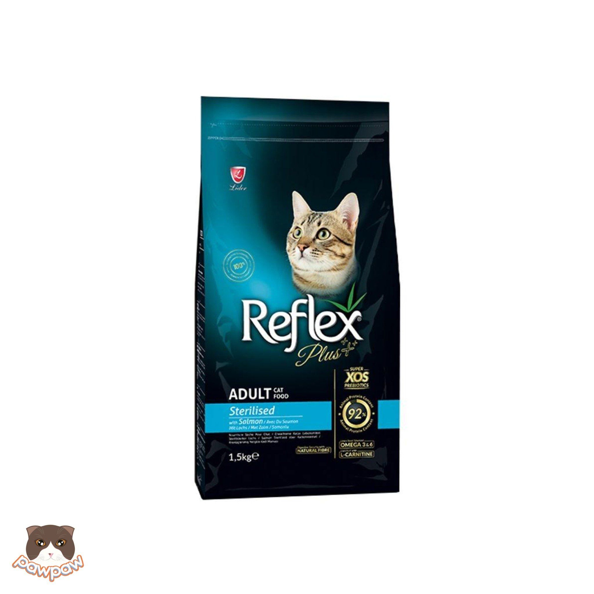 Hạt Reflex Plus vị cá hồi 1.5kg cho mèo triệt sản