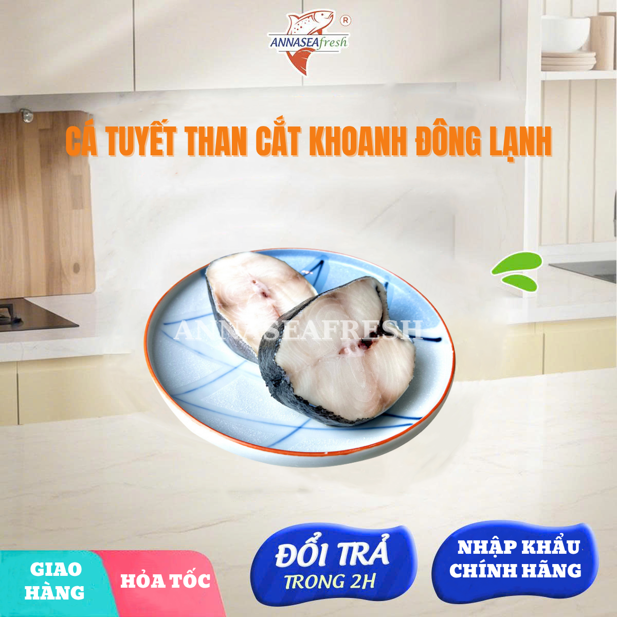 Cá Tuyết Than Cắt Khoanh Đông Lạnh – 200gr – Ngon Top 5 Thế Giới – Giao Nhanh 2H | Annaseafresh