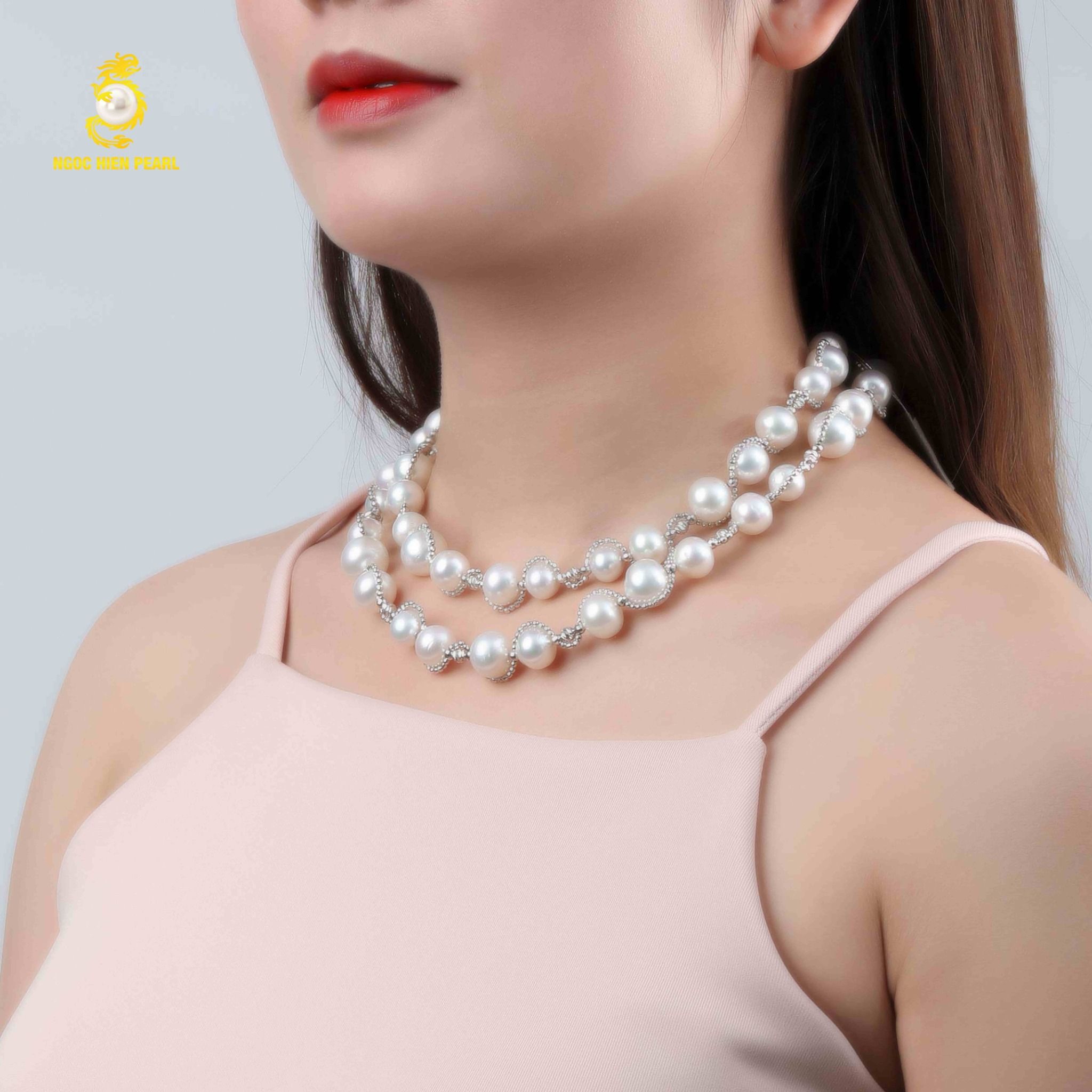 Chuỗi cổ thiết kế ngọc trai Maxima 4A GDC093