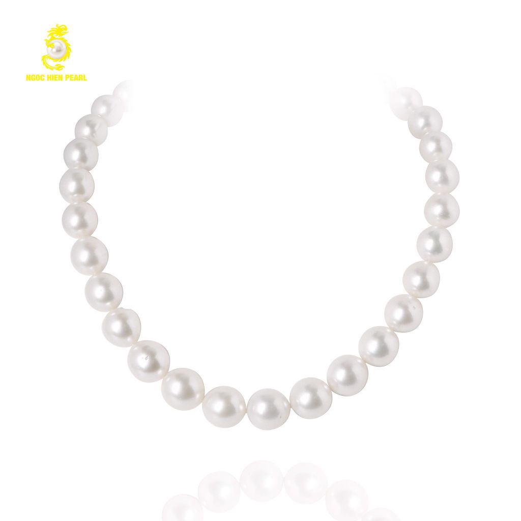 Chuỗi cổ ngọc trai Maxima 4A NSSP01, 30 viên size 12-14.5mm