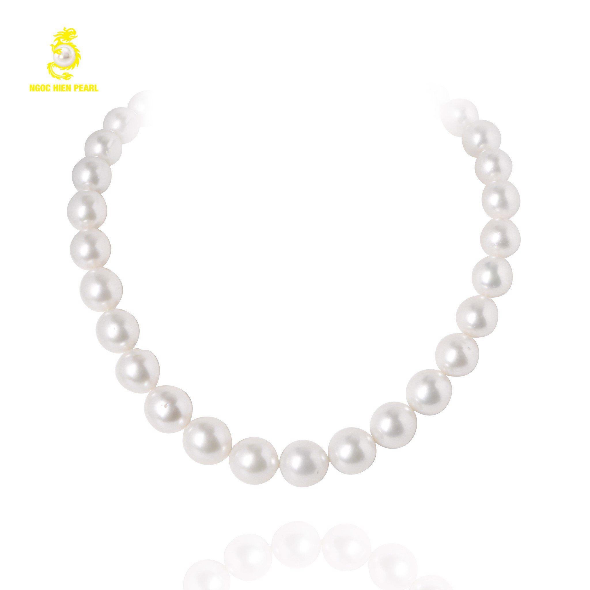 Chuỗi cổ ngọc trai Maxima 4A NSSP01, 30 viên size 12-14.5mm