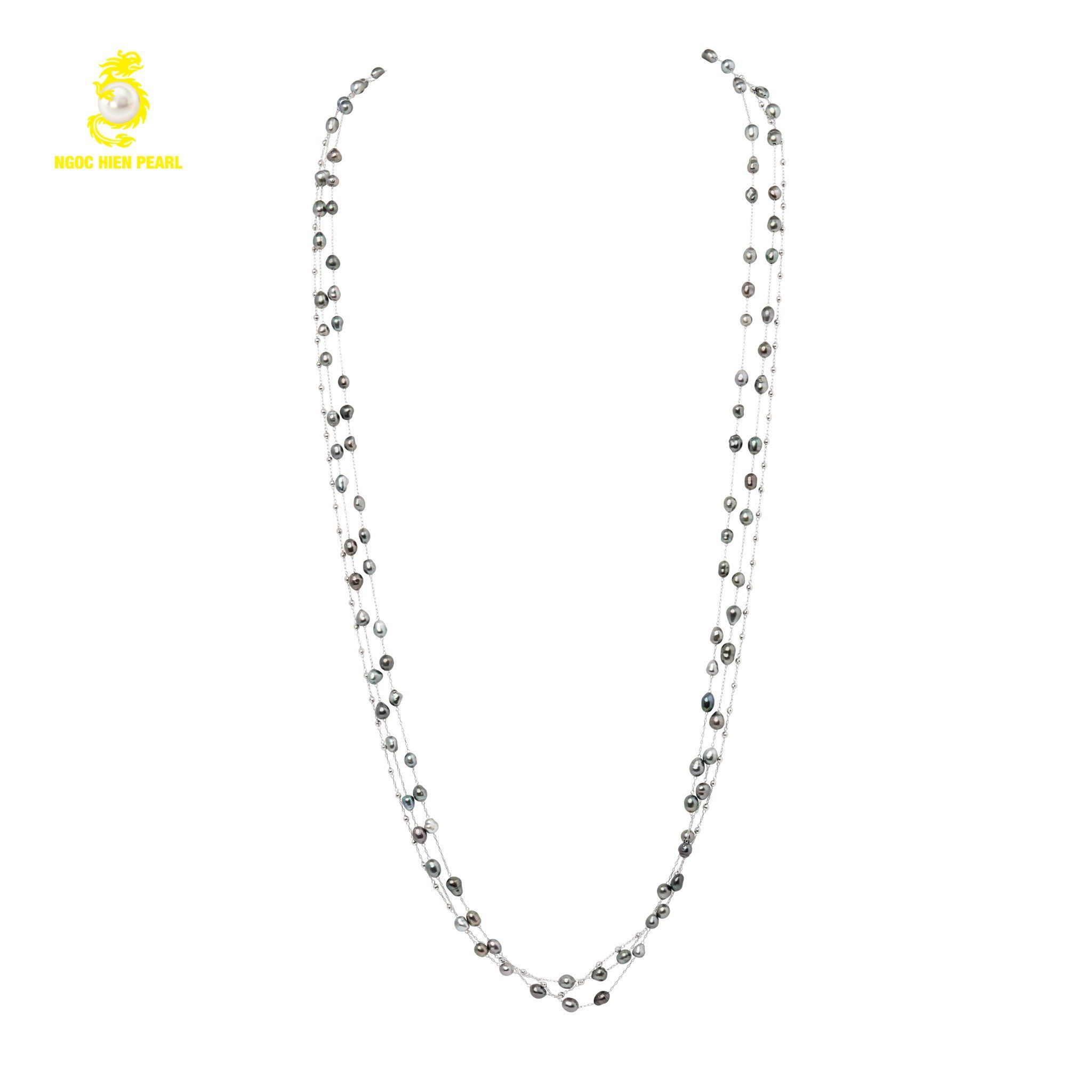 Chuỗi cổ thiết kế ngọc trai tự nhiên Tahiti GDC095