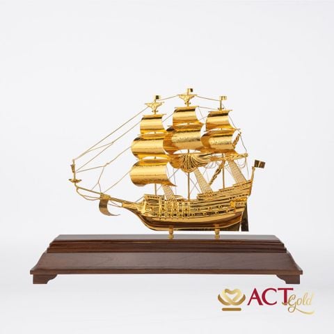 Quà tặng Thuyền Buồm mạ vàng 24k ACT GOLD ISO 9001:2015 (Mẫu 216)