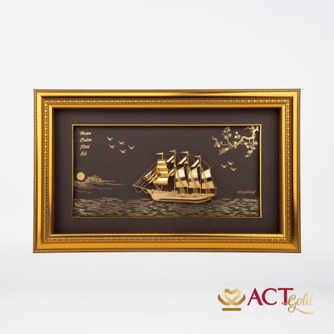 Tranh Thuyền mạ vàng 24k ACT GOLD ISO 9001:2015 (Mẫu 40)