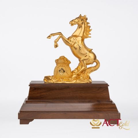 Quà tặng Ngựa Tài Lộc dát vàng 24k ACT GOLD ISO 9001:2015 (Mẫu 4)