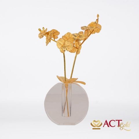 Quà tặng Cành Hoa Lan dát vàng 24k ACT GOLD ISO 9001:2015