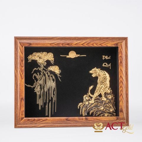 Quà tặng Tranh Hổ dát vàng 24k ACT GOLD ISO 9001:2015