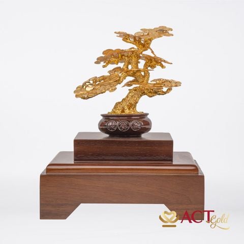 Quà tặng Chậu Cây Tài Lộc dát vàng 24k ACT GOLD ISO 9001:2015 (mẫu 2)