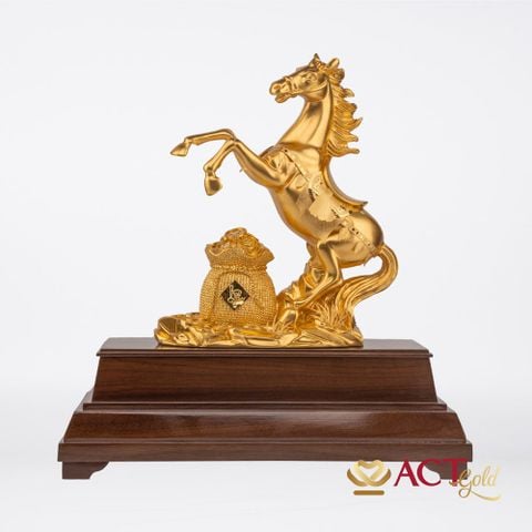 Quà tặng Ngựa Tài Lộc dát vàng 24k ACT GOLD ISO 9001:2015 (Mẫu 6)