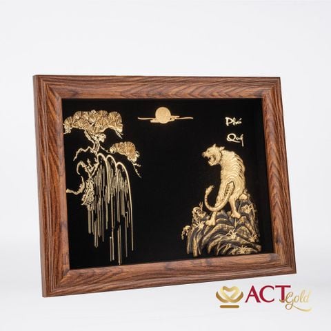 Quà tặng Tranh Hổ dát vàng 24k ACT GOLD ISO 9001:2015
