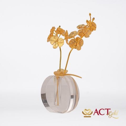 Quà tặng Cành Hoa Lan dát vàng 24k ACT GOLD ISO 9001:2015