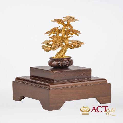 Quà tặng Chậu Cây Tài Lộc dát vàng 24k ACT GOLD ISO 9001:2015 (mẫu 2)
