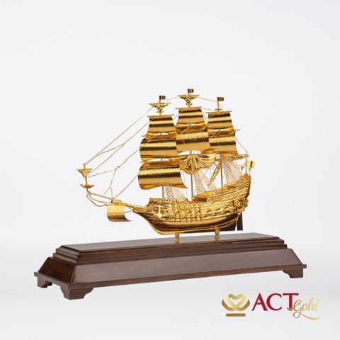 Quà tặng Thuyền Buồm mạ vàng 24k ACT GOLD ISO 9001:2015 (Mẫu 216)