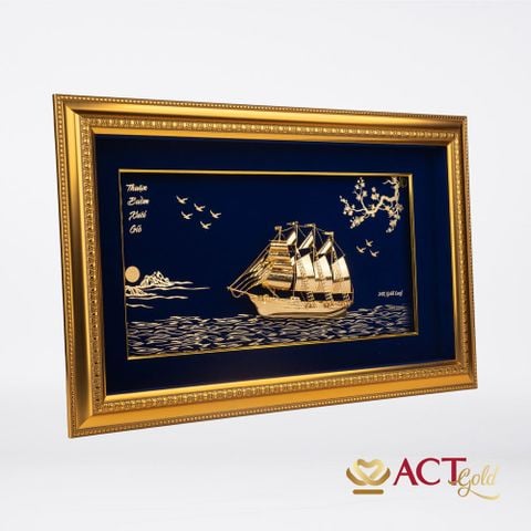 Tranh Thuyền mạ vàng 24k ACT GOLD ISO 9001:2015 (Mẫu 41)