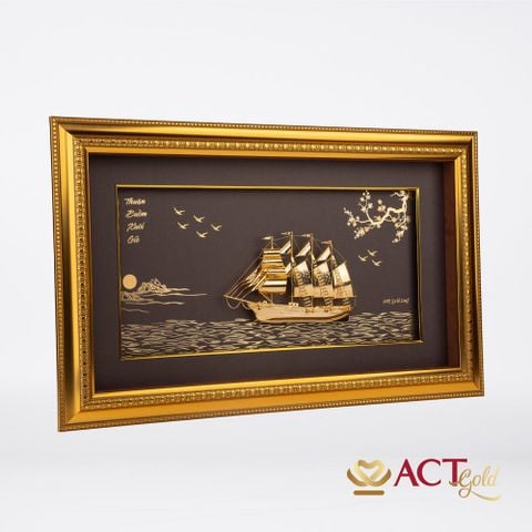 Tranh Thuyền mạ vàng 24k ACT GOLD ISO 9001:2015 (Mẫu 40)
