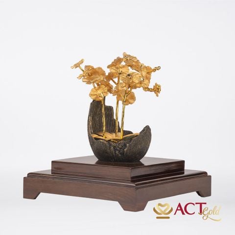 Quà tặng Lan Hồ Điệp Tiểu Cảnh Dát Vàng 24k ACT GOLD ISO 9001:2015 (Mẫu 1)
