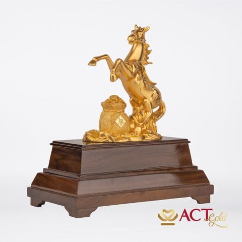 Quà tặng Ngựa Tài Lộc dát vàng 24k ACT GOLD ISO 9001:2015 (Mẫu 4)