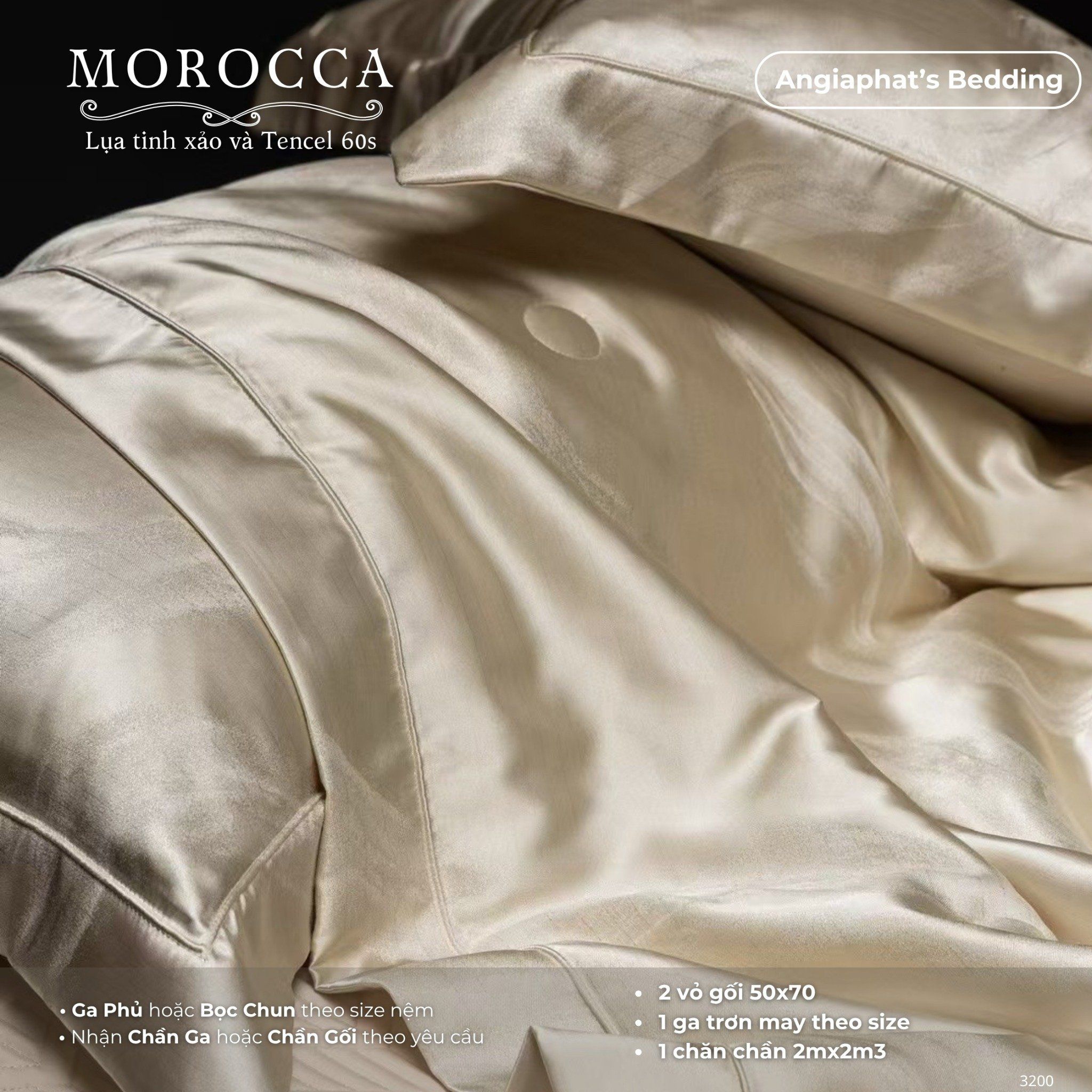 Set Chăn Ga Lụa Tinh Xảo Mix Tencel MOROCCA - Màu 1