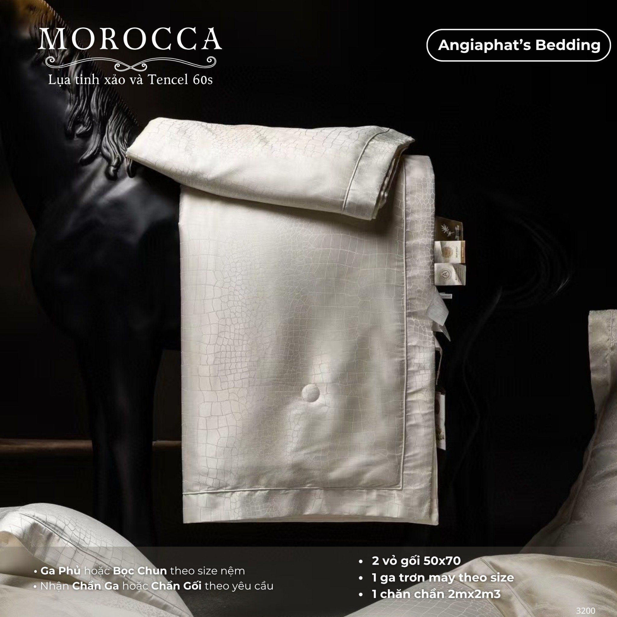 Set Chăn Ga Lụa Tinh Xảo Mix Tencel MOROCCA - Màu 2