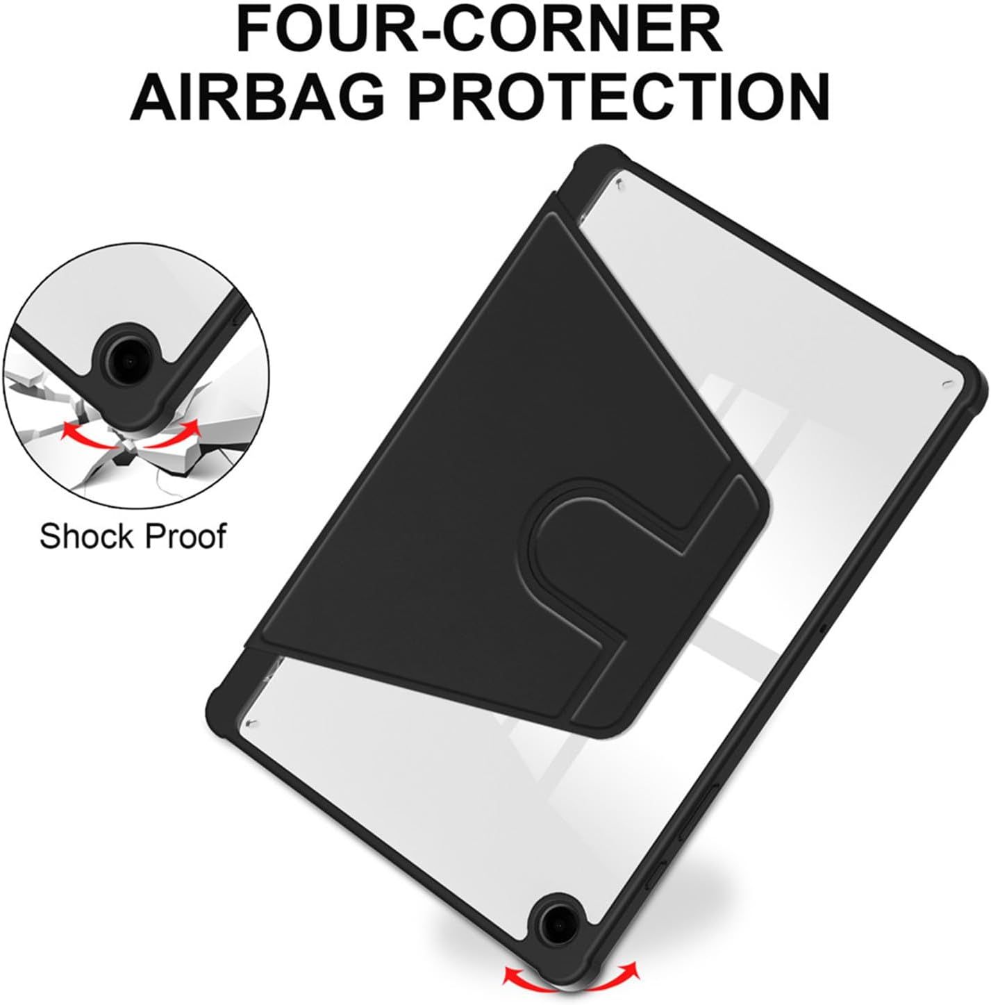 Bao da Samsung Galaxy Tab A9 Plus (SM-X210 / X216 / X218) Zaki SlimFit Clear Rotate 360