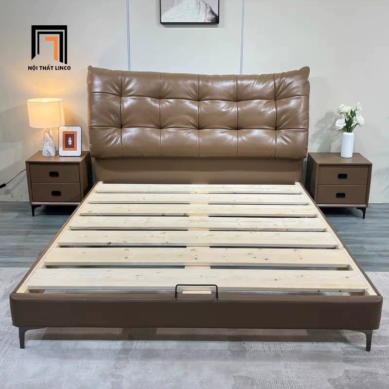Giường ngủ da Pu màu nâu GN90 Upton 1m6 x 2m giá rẻ