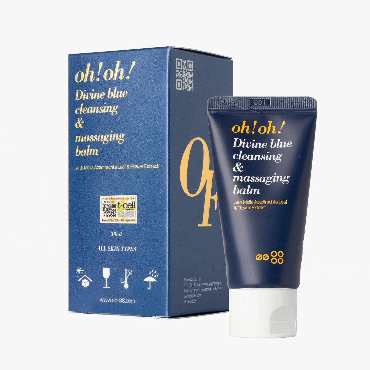 Sáp Tẩy Trang Làm Sạch Sâu, Trẻ Hóa Da oh!oh! Divine Blue Cleansing & Massaging Balm (150ml/ 30ml)
