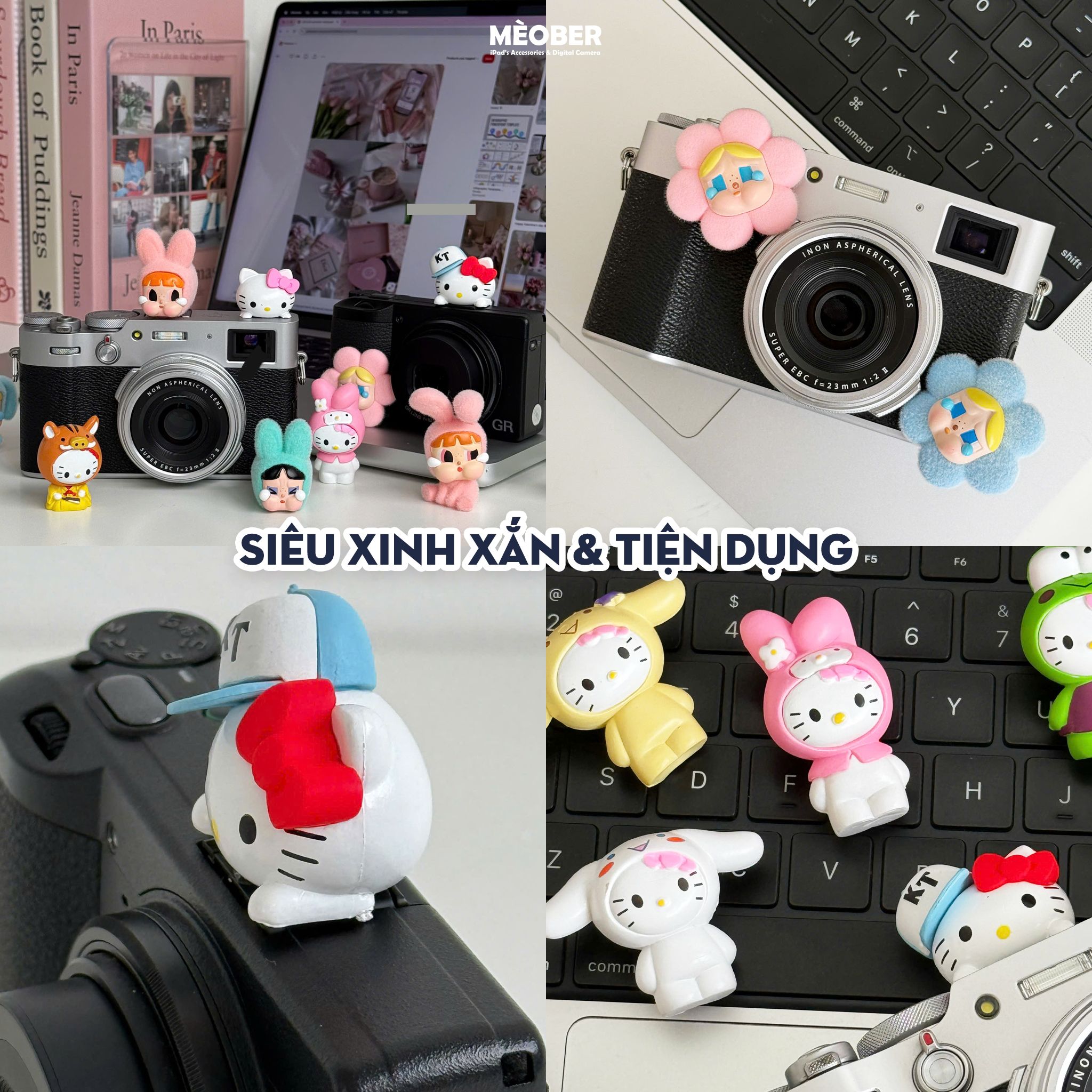 Hotshoe gắn chân flash máy ảnh trang trí, chống bụi thiết kế cute dễ thương kiểu dáng cry baby, hello kitty by MèoBer