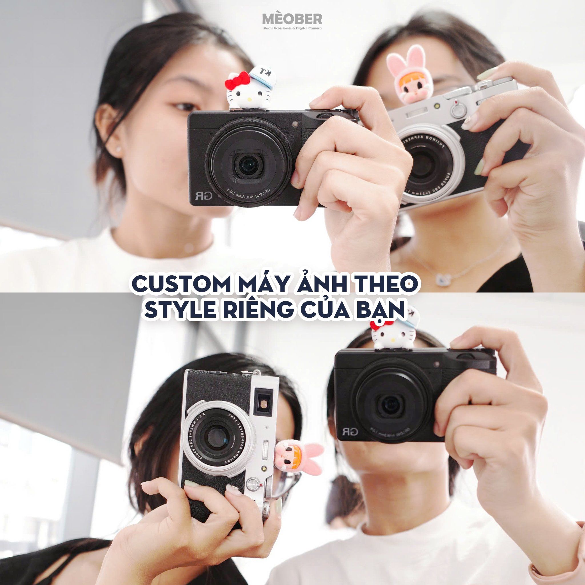 Hotshoe gắn chân flash máy ảnh trang trí, chống bụi thiết kế cute dễ thương kiểu dáng cry baby, hello kitty by MèoBer