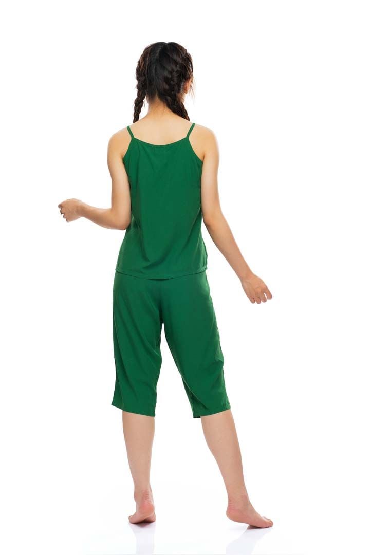 A44128010- Bộ lửng Hai Dây Thêu Ngực Vải Rayon màu Thanh Lịch - Thời trang Quế Lâm
